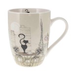 Mug chat sur terrasse parisienne en porcelaine 340 ml - Bug Art