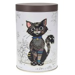 Bote en mtal Kook Chat Noir  13 cm