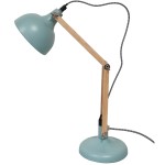 Lampe de table Baby blue et Bois et mtal 42 cm
