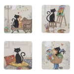 Set de 4 dessous de verre chats Bug Art