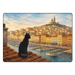 Planche � d�couper en verre chats de Marseille 28,5 � 20 cm