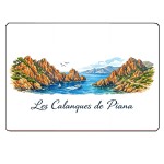 Planche � d�couper verre les calanques de piana 28,5 x 20 cm