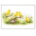 Planche � d�couper en verre canaris  28,5 x 20 cm