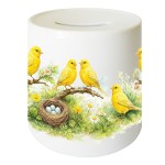 Tirelire Canaris en c�ramique 9,5 cm