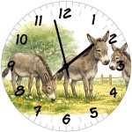 Horloge murale en verre lapins 29 cm