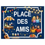 Plaque m�tal place des amis � 20 x 15 cm