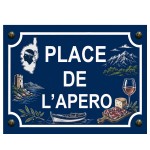Plaque m�tal place de l'ap�ro Corse  � 20 x 15 cm