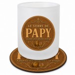 Verre de papy avec Sous-Verre Assorti