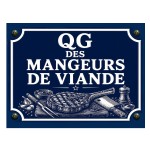 Plaque M�tal D�corative QG des Mangeurs de Viande