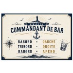 Plaque m�tal vintage Commandant de Bar 30,5 x 20 cm