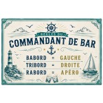 Plaque m�tal vintage Commandant de Bar 30,5 x 20 cm