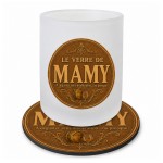 Verre Mamy avec Sous-Verre Assorti � Cadeau Original pour Mamy