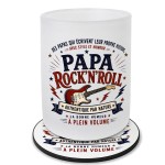 Verre Papa Rock�n�Roll avec Sous-Verre Assorti 280 ml