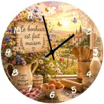 Horloge Cuisine de Campagne "Le Bonheur est Fait Maison"