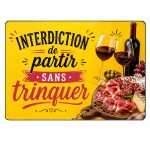 Planche � D�couper en Verre Interdiction de Partir Sans Trinquer