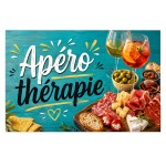 Plaque m�tal humoristique Ap�ro th�rapie 30 x 20 cm