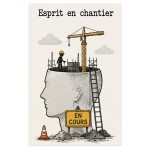 Plaque m�tal humoristique Esprit en chantier 30 x 20 cm