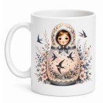 Mug poup�e russe hirondelles 350 ml