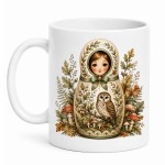Mug poup�e russe chouette des bois 350 ml