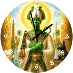 Horloge murale en verre �gypte antique Osiris � 29 cm