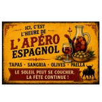 Plaque m�tal L�ap�ro espagnol tapas sangria 30 x 20 cm