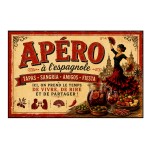 Plaque m�tal Ap�ro � l�espagnole tapas sangria 30 x 20 cm