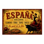 Plaque m�tal Espa�a flamenco feria tapas paella 30 x 20 cm