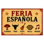 Plaque m�tal Feria Espa�ola Espagne vintage 30 x 20 cm