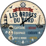 Horloge murale humour marin les ordres du bord � 29 cm