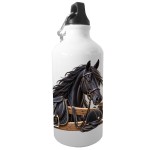 Gourde cheval noir 500 ml en aluminium � th�me �quitation