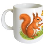 Mug �cureuil et papillon en c�ramique 320 ml