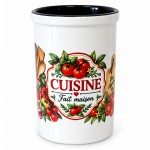 Pot à ustensiles cuisine fait maison tomates et basilic Pot à ustensiles cuisine fait maison tomates et basilic