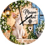 Horloge Devon Rex roux et blanc 29 cm � Maison de chat
