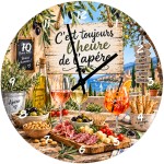 Horloge murale en verre ap�ro M�diterran�e � 29 cm