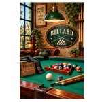 Plaque m�tal Billard Bonnes parties bons amis 30 x 20 cm