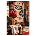 Plaque m�tal Boxe Ne jamais abandonner 30 x 20 cm