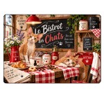 Planche � d�couper en verre chats bistrot 29 x 20 cm