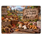 Planche � d�couper en verre champignons for�t 29 x 20 cm