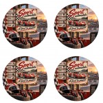 Lot de 4 dessous de verre sport automobile 9,5 cm