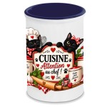 Pot � ustensiles chats noirs Attention au chef 13 cm