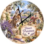 Horloge murale �ne de Provence lavande en verre 29 cm