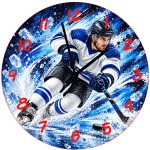 Horloge murale en verre hockey sur glace 29 cm � joueur