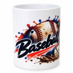 Pot � crayons baseball en c�ramique � 9,8 cm
