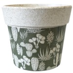 Cache Pot en Fibre de Bambou - vert cactus - 15.5 cm
