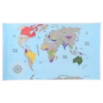 Carte Du Monde drapeaux  gratter 88 cm