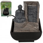 Fontaine Bouddha en résine 16 cm
