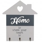 Panneau  cls en bois Home is where the heart is - 27 x 40 cm