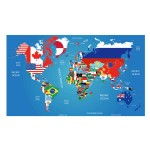 Carte Du Monde drapeaux  gratter 88 cm