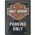 Plaque dcorative Harley Davidson Parking en mtal 40 x 30 cm