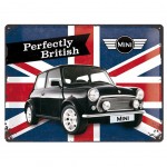 Plaque Dcorative Austin Mini Cooper UK en mtal 40 x 30 cm